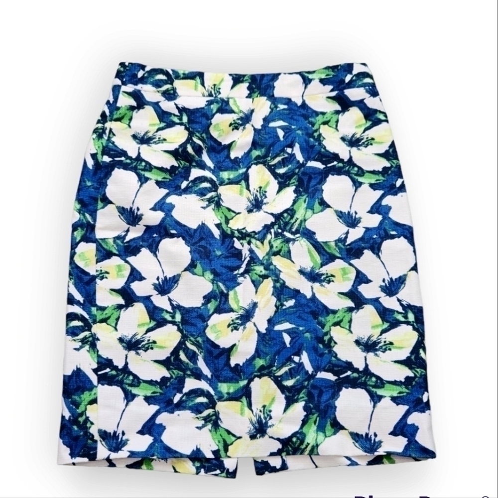 J.Crew the Pencil Skirt Basketweave Floral 00